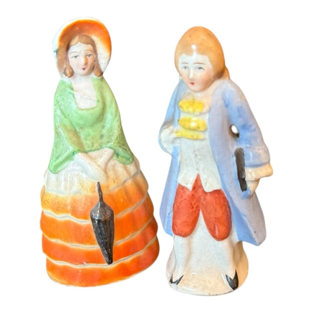 Vintage Victorian Man‎ & Woman Salt & Pepper Shakers